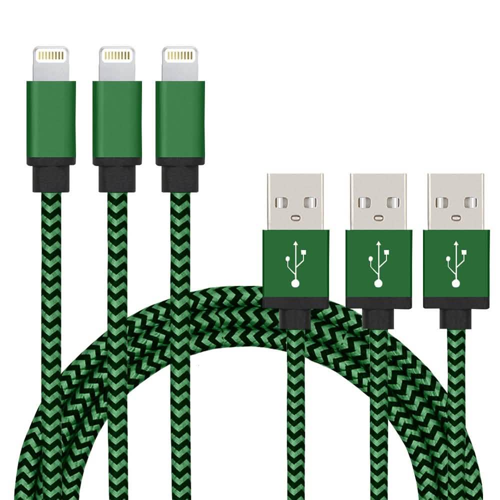 3er-Pack: Nylon-ummantelte Kabel
