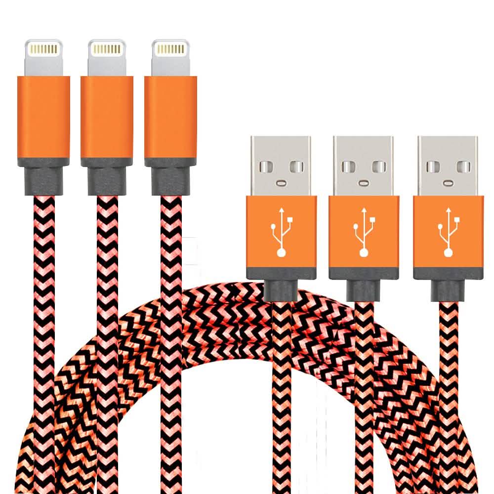 3er-Pack: Nylon-ummantelte Kabel