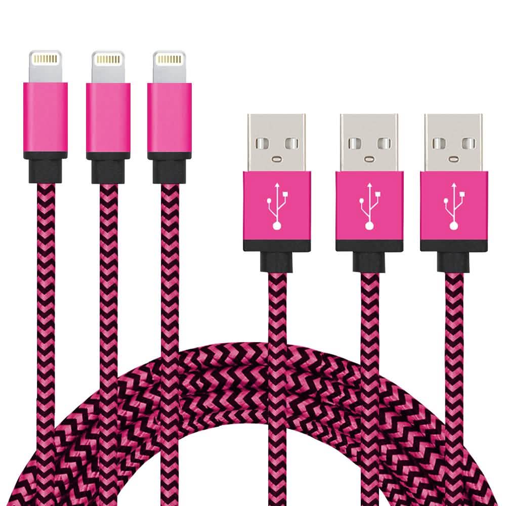 3er-Pack: Nylon-ummantelte Kabel