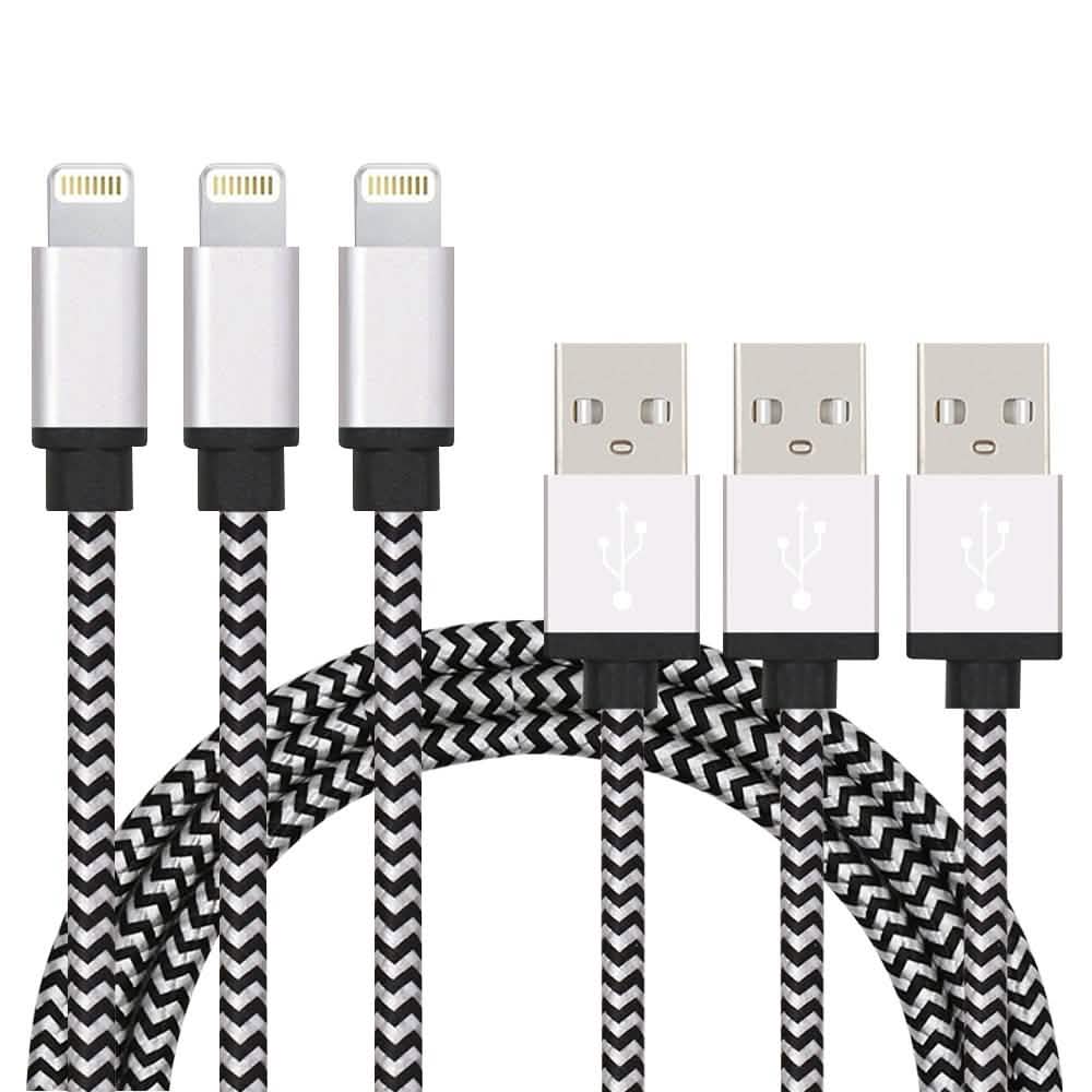 3er-Pack: Nylon-ummantelte Kabel