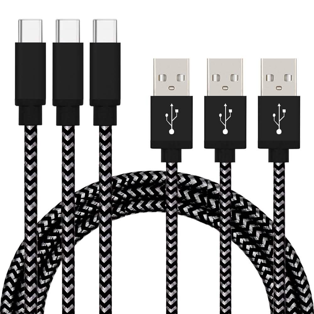 3er-Pack: Nylon-ummantelte Kabel