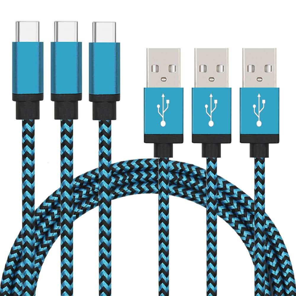 3er-Pack: Nylon-ummantelte Kabel