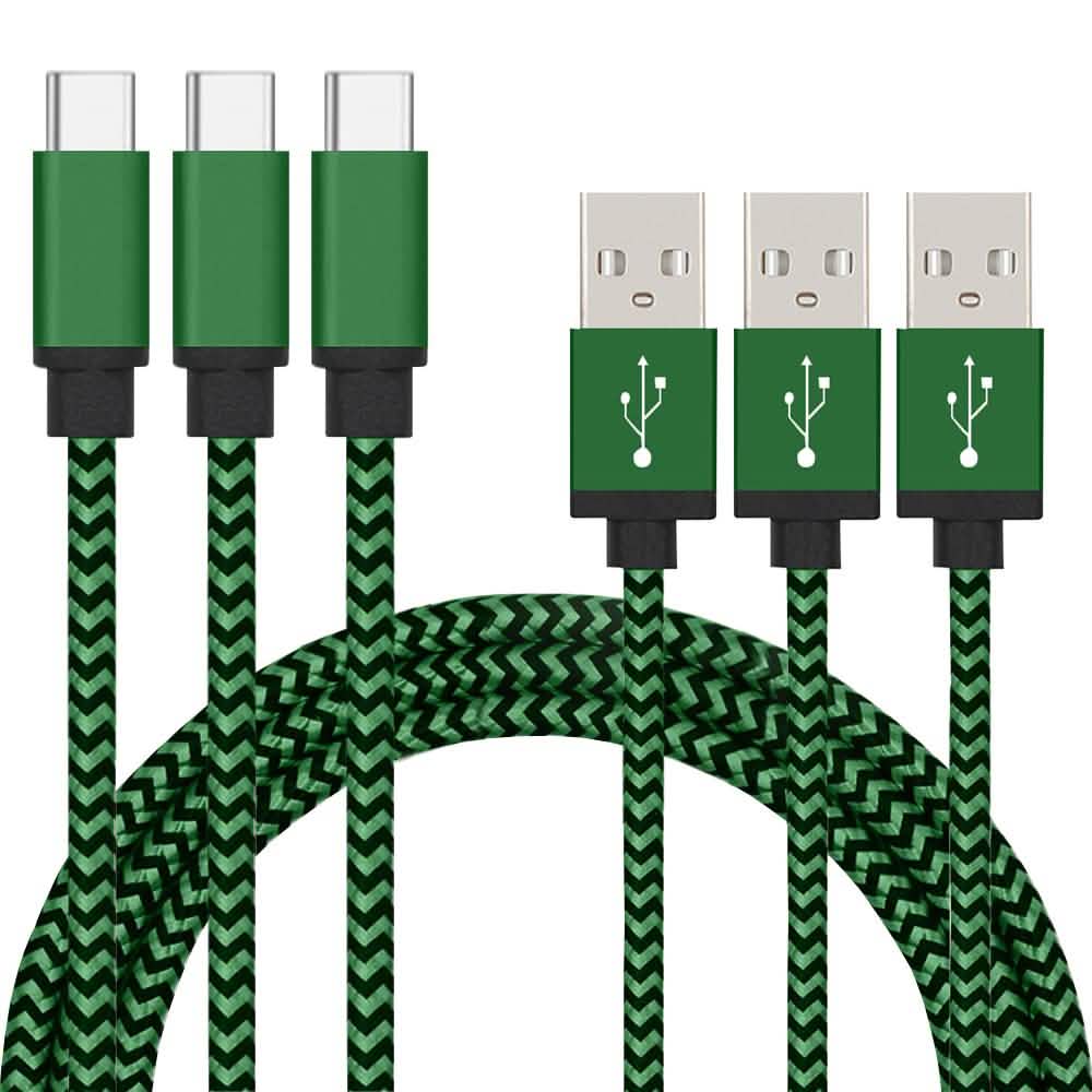 3er-Pack: Nylon-ummantelte Kabel