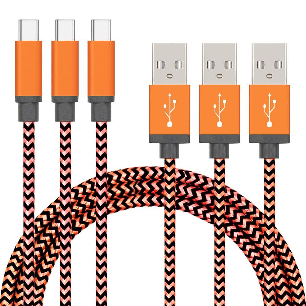 3er-Pack: Nylon-ummantelte Kabel