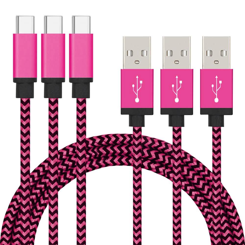 3er-Pack: Nylon-ummantelte Kabel