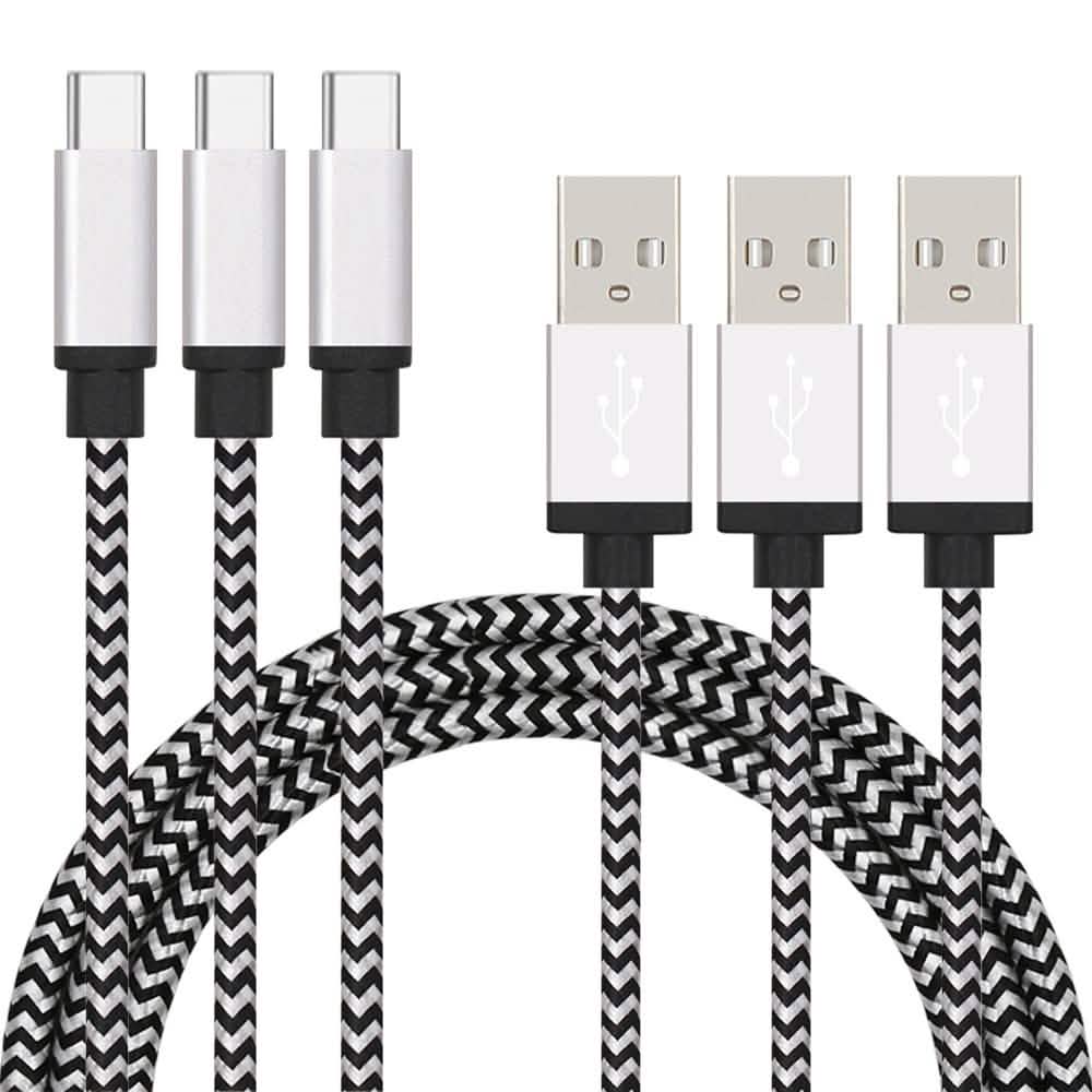 3er-Pack: Nylon-ummantelte Kabel