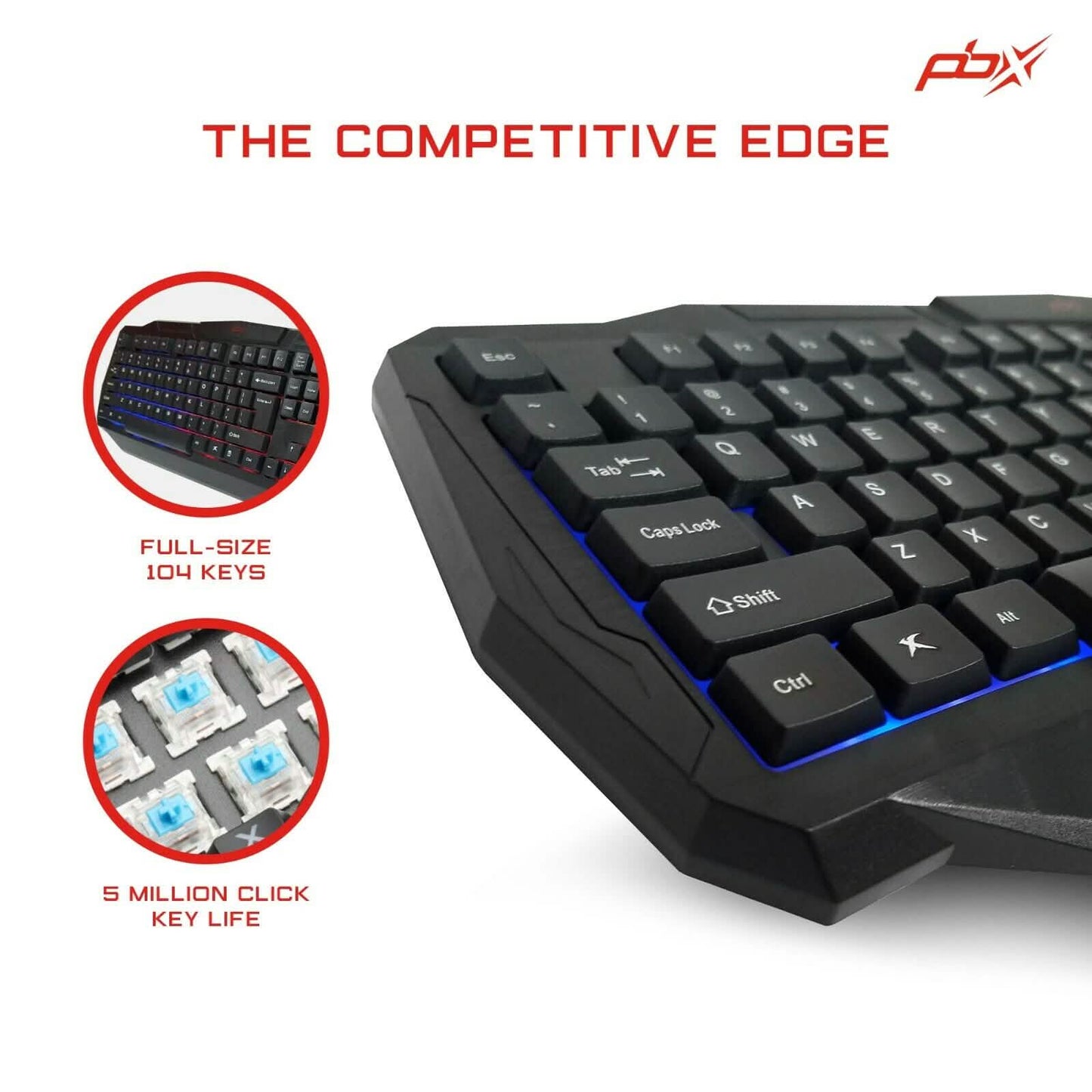 3er-Pack: PBX Slayer Pro Gaming Zubehör – Tastatur, Computermaus und Mauspad