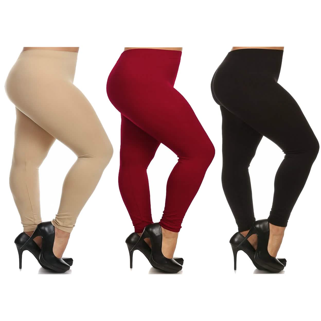3er-Pack: Leggings für Damen in Übergröße – lässige, ultraweiche Workout-Yoga-Leggings