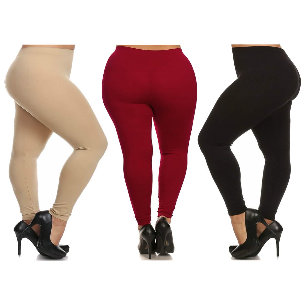 3er-Pack: Leggings für Damen in Übergröße – lässige, ultraweiche Workout-Yoga-Leggings