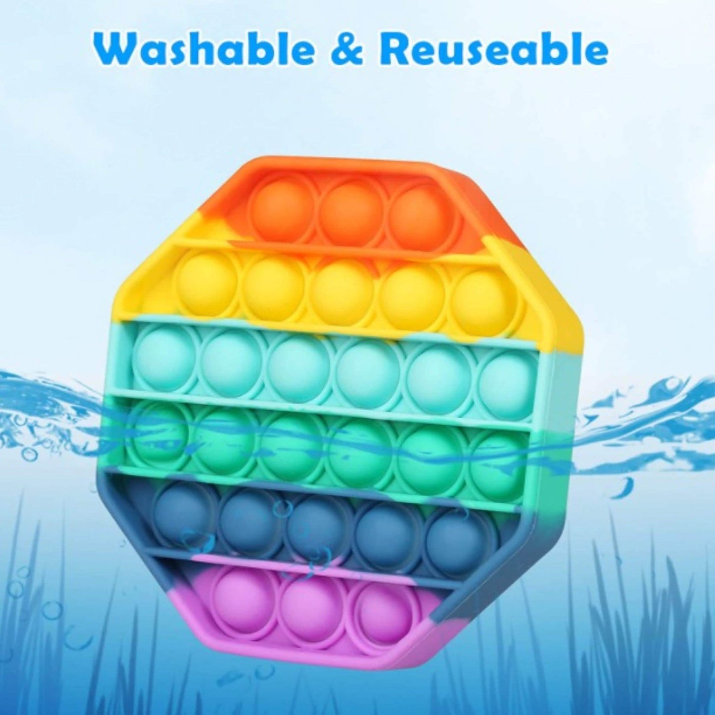 3er-Pack: Regenbogenfarbenes Bubble-Popper Anti-Stress Fidget Toy