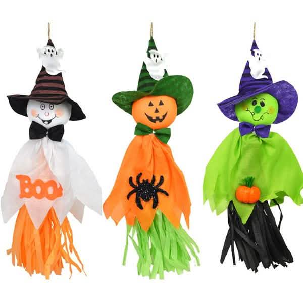 3er-Pack: Vogelscheuchen-Horror-Geist-Anhänger Halloween-Deko