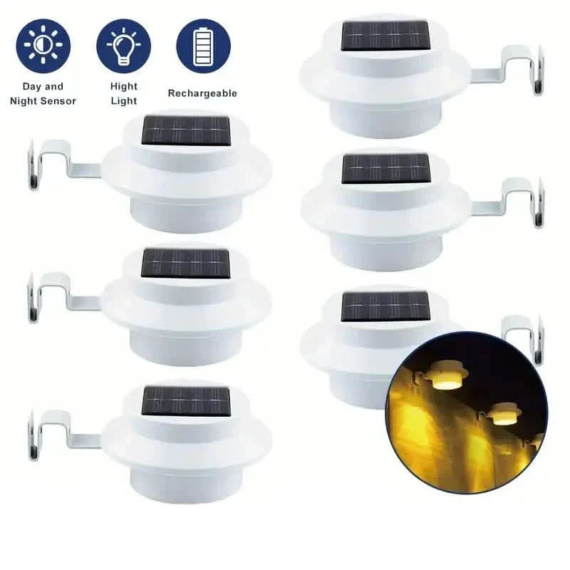 3er-Pack: Solar-LED-Zaunrinnenleuchten