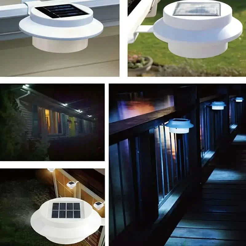 3er-Pack: Solar-LED-Zaunrinnenleuchten