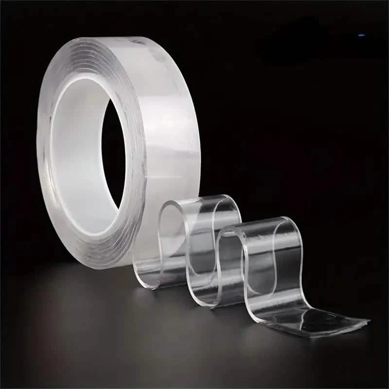 3er-Pack: Transparentes Klebeband – Wiederverwendbar, abwaschbar und rückstandsfreie Nano-Gelstreifen