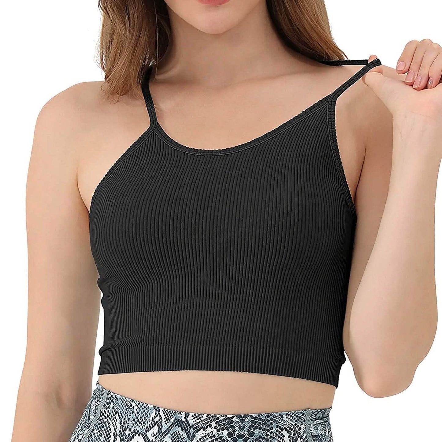 3er-Pack: Damen Crop Basic Tanktop Gerippt Ärmellos
