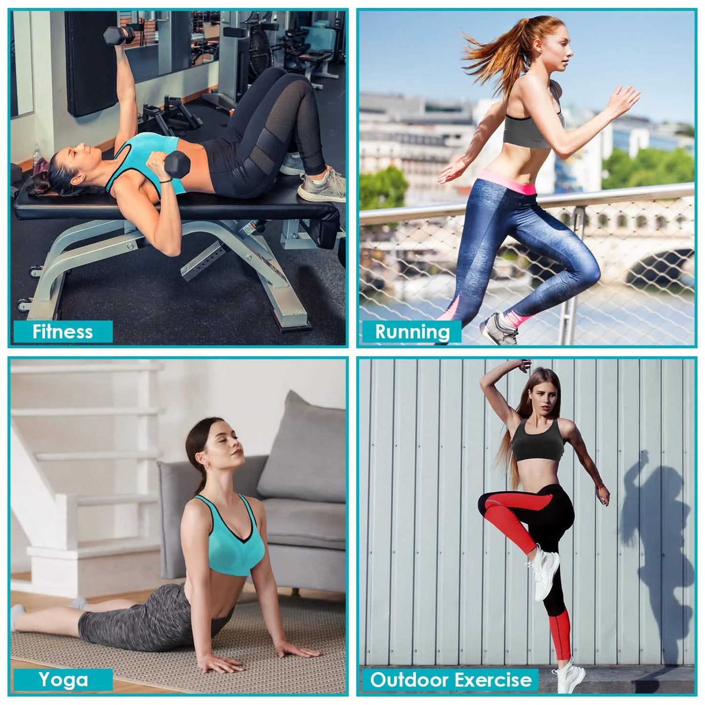 3er-Pack: Gepolsterte Sport-BHs für Damen