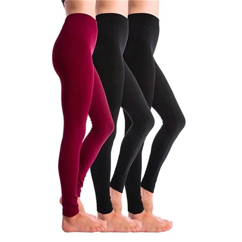 3er-Pack: Damen-Leggings mit Fleecefutter, hoher Taille, weich, dehnbar, warm