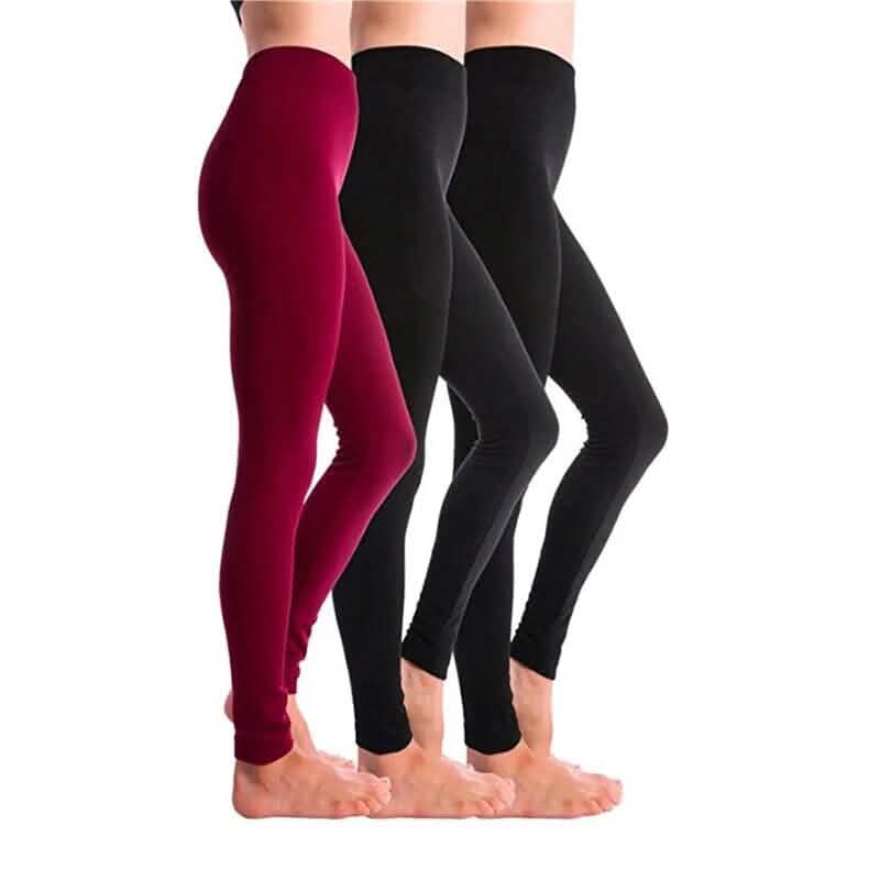 3er-Pack: Damen-Leggings mit Fleecefutter, hoher Taille, weich, dehnbar, warm