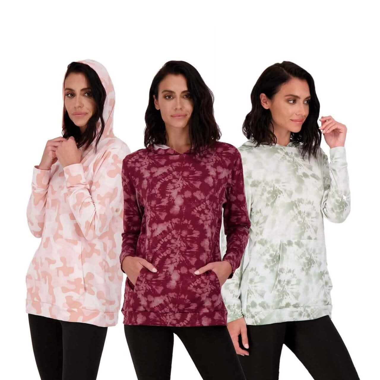 3er-Pack: Damen Kapuzenpullover Langarm