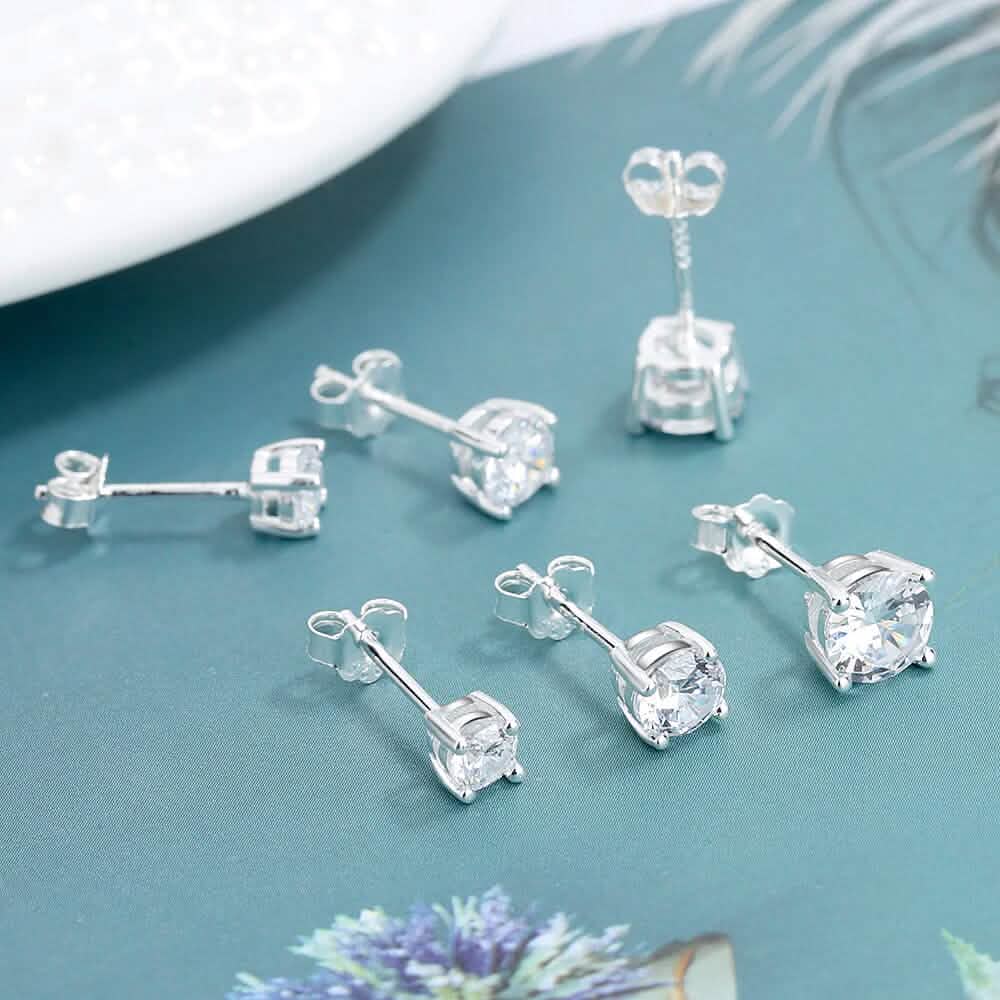3er-Set: Ohrstecker aus Sterlingsilber mit Kristallen