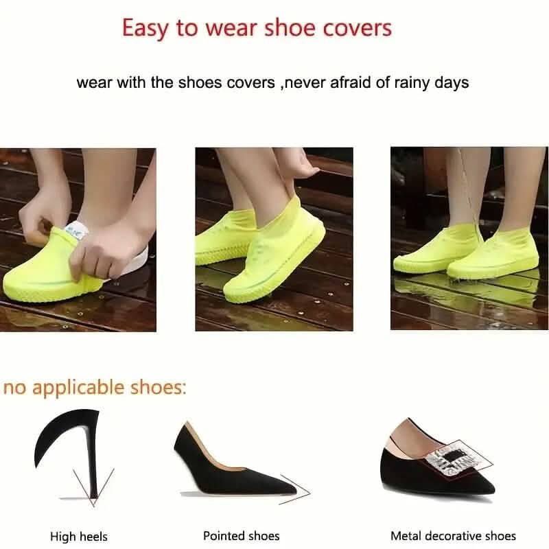 3-Paar: Outdoor Latex Regenstiefel Wasserdichte Schuhüberzieher