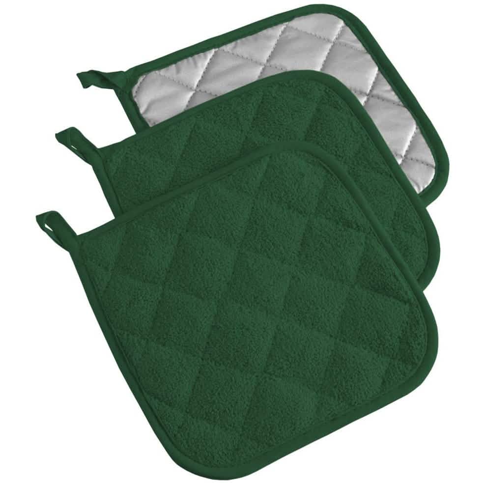 3-teilig: DII Basic Terry Collection gesteppter Topflappen aus 100 % Baumwolle