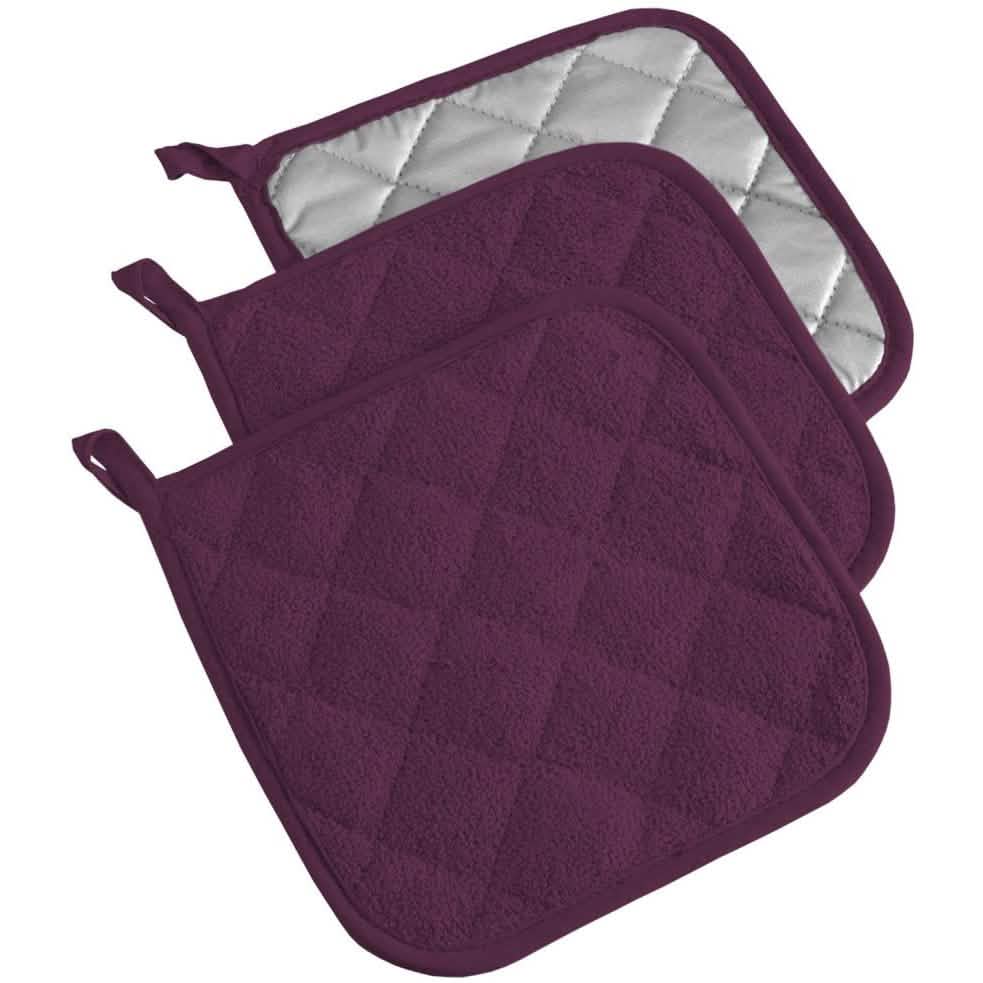 3-teilig: DII Basic Terry Collection gesteppter Topflappen aus 100 % Baumwolle