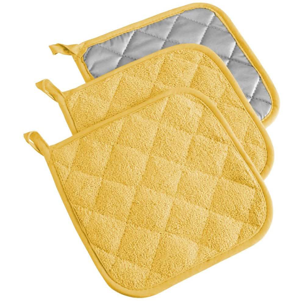 3-teilig: DII Basic Terry Collection gesteppter Topflappen aus 100 % Baumwolle