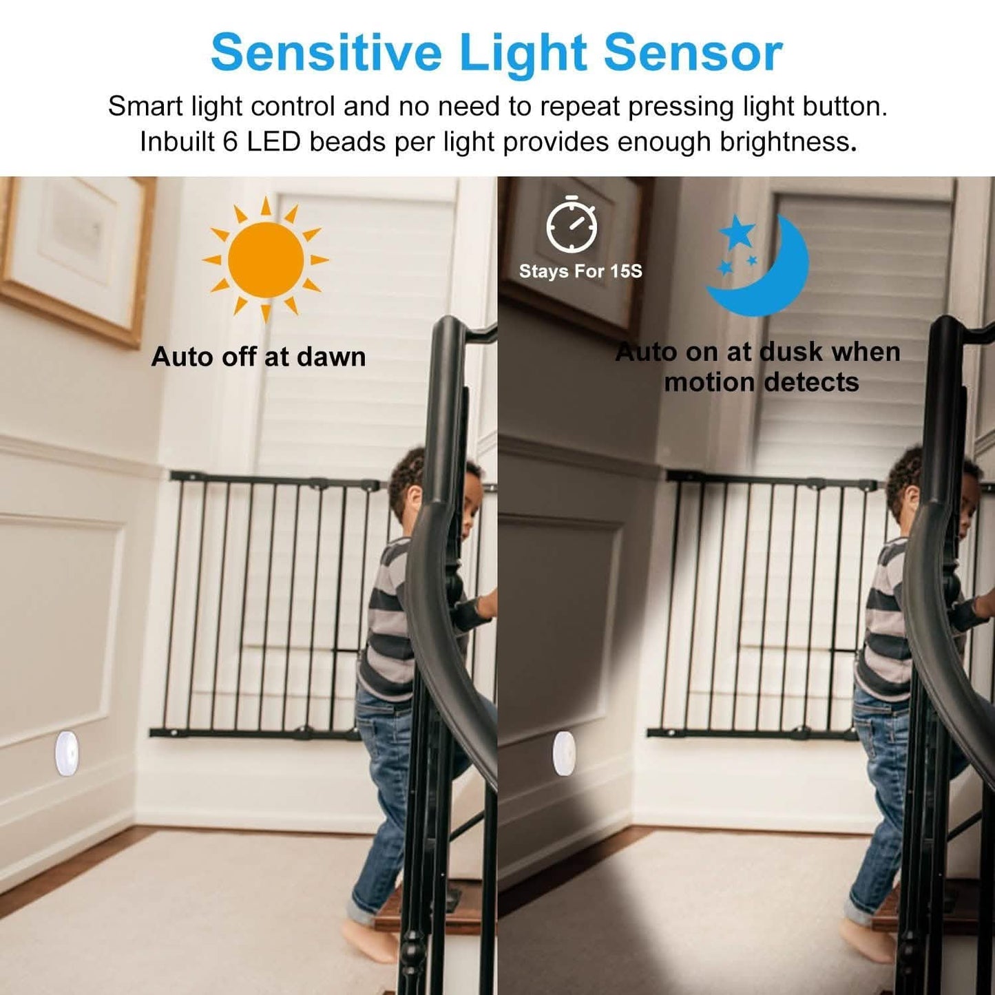 3er-Pack: Bewegungssensor LED-Nachtlicht zum Aufkleben, kabellos