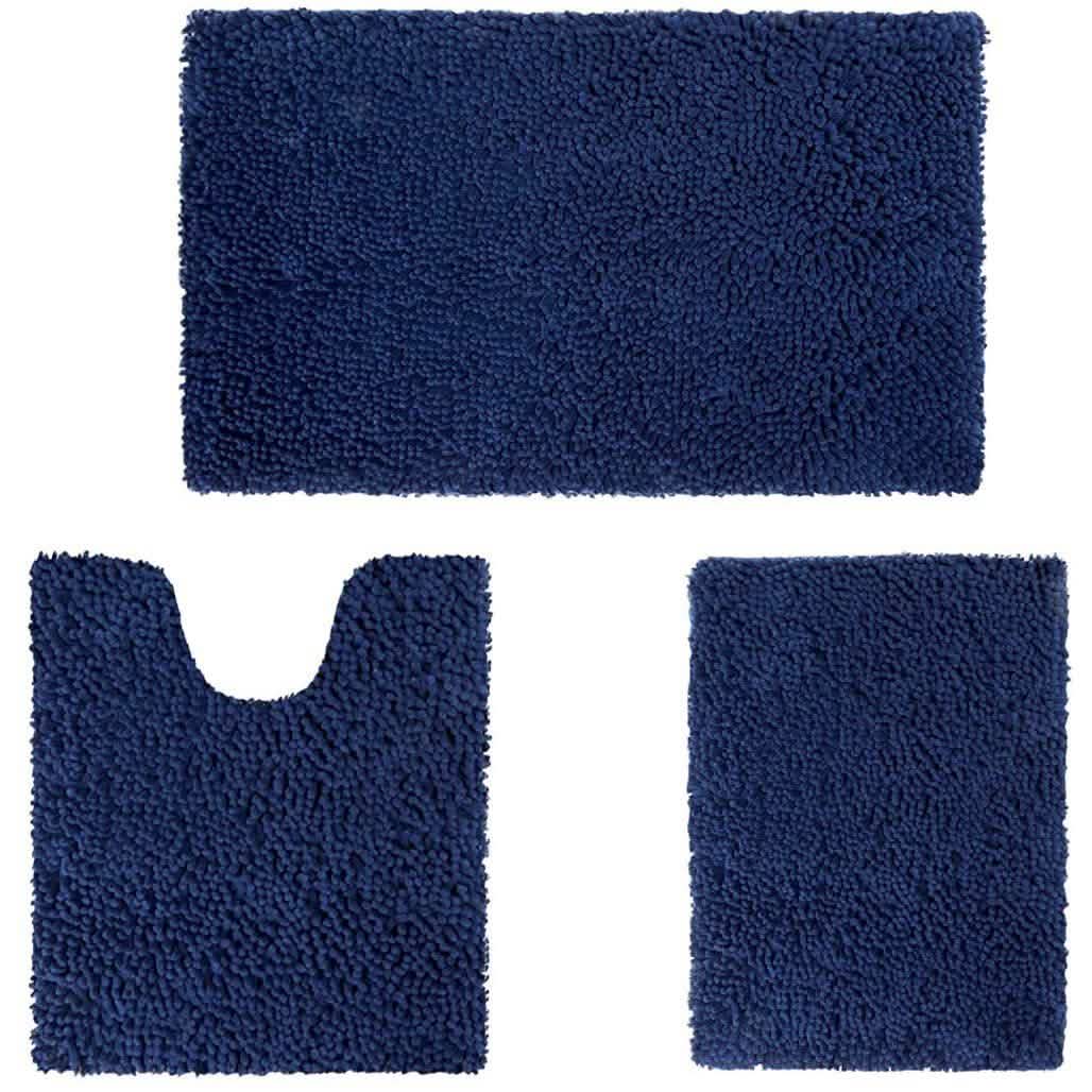 3-teiliges Set: Badezimmerteppiche Set Ultraweich Rutschfest und Saugfähig Chenille