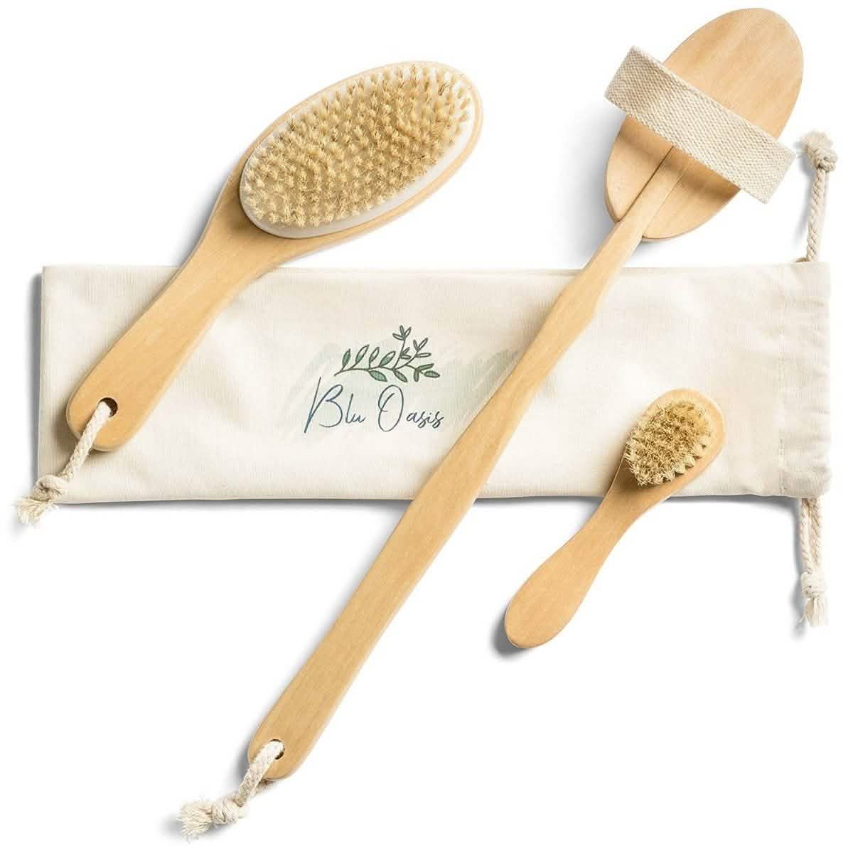 3-teiliges Set: Blu Oasis Premium Trockenbürsten mit Reisetasche