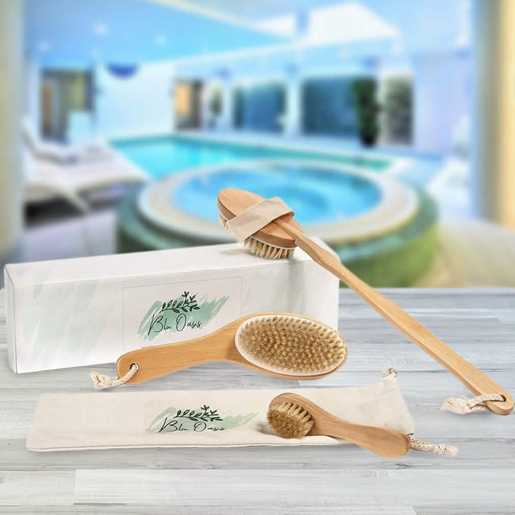 3-teiliges Set: Blu Oasis Premium Trockenbürsten mit Reisetasche