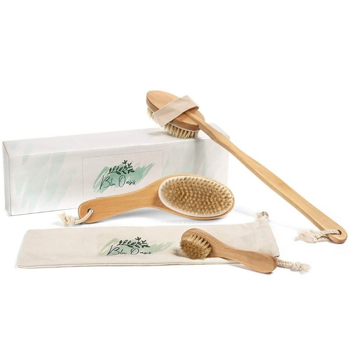 3-teiliges Set: Blu Oasis Premium Trockenbürsten mit Reisetasche
