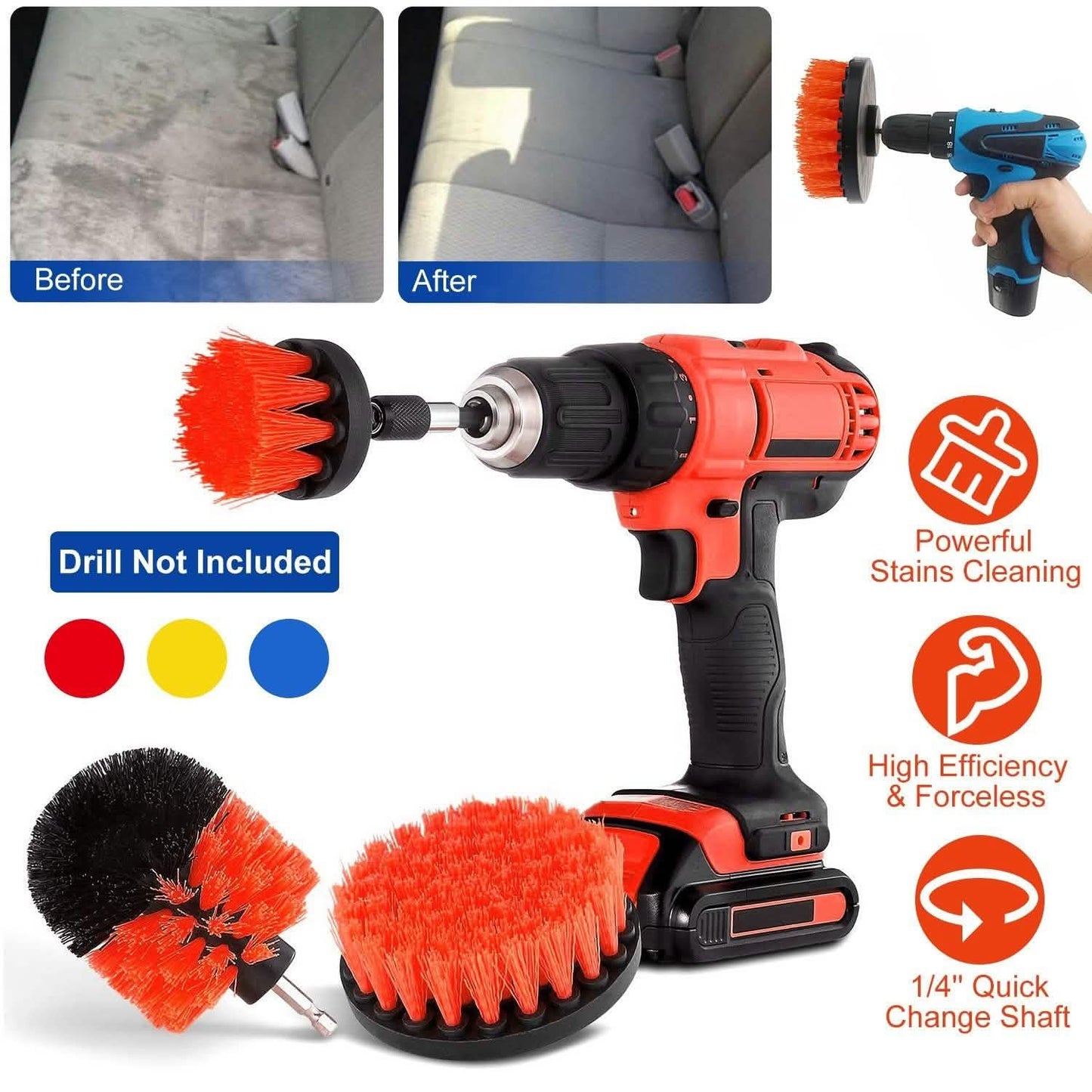 3-teiliges Set: Bohrbürsten-Power-Scrubber