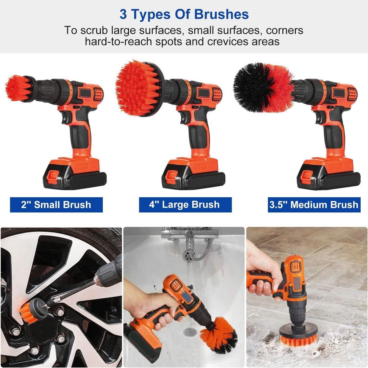 3-teiliges Set: Bohrbürsten-Power-Scrubber