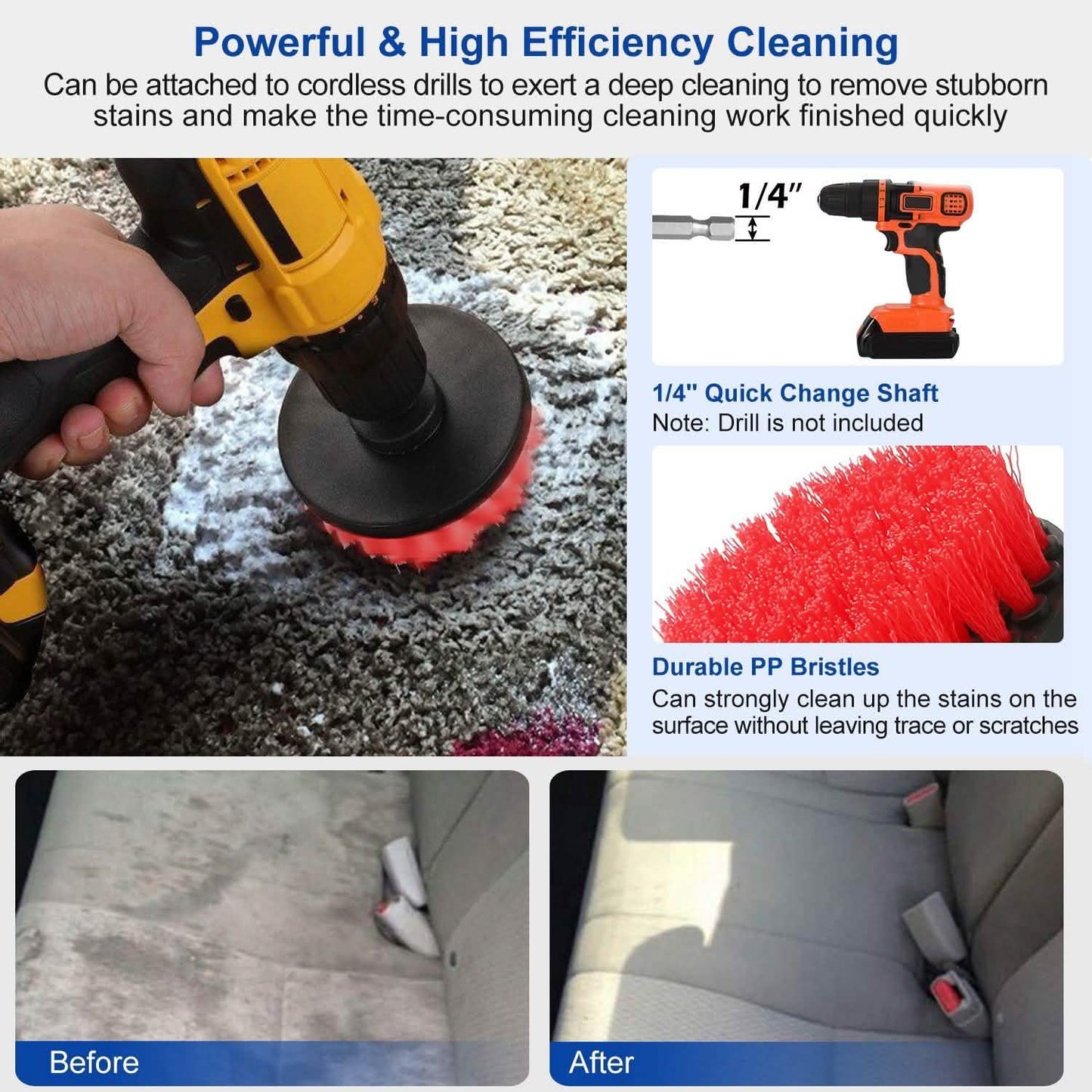 3-teiliges Set: Bohrbürsten-Power-Scrubber