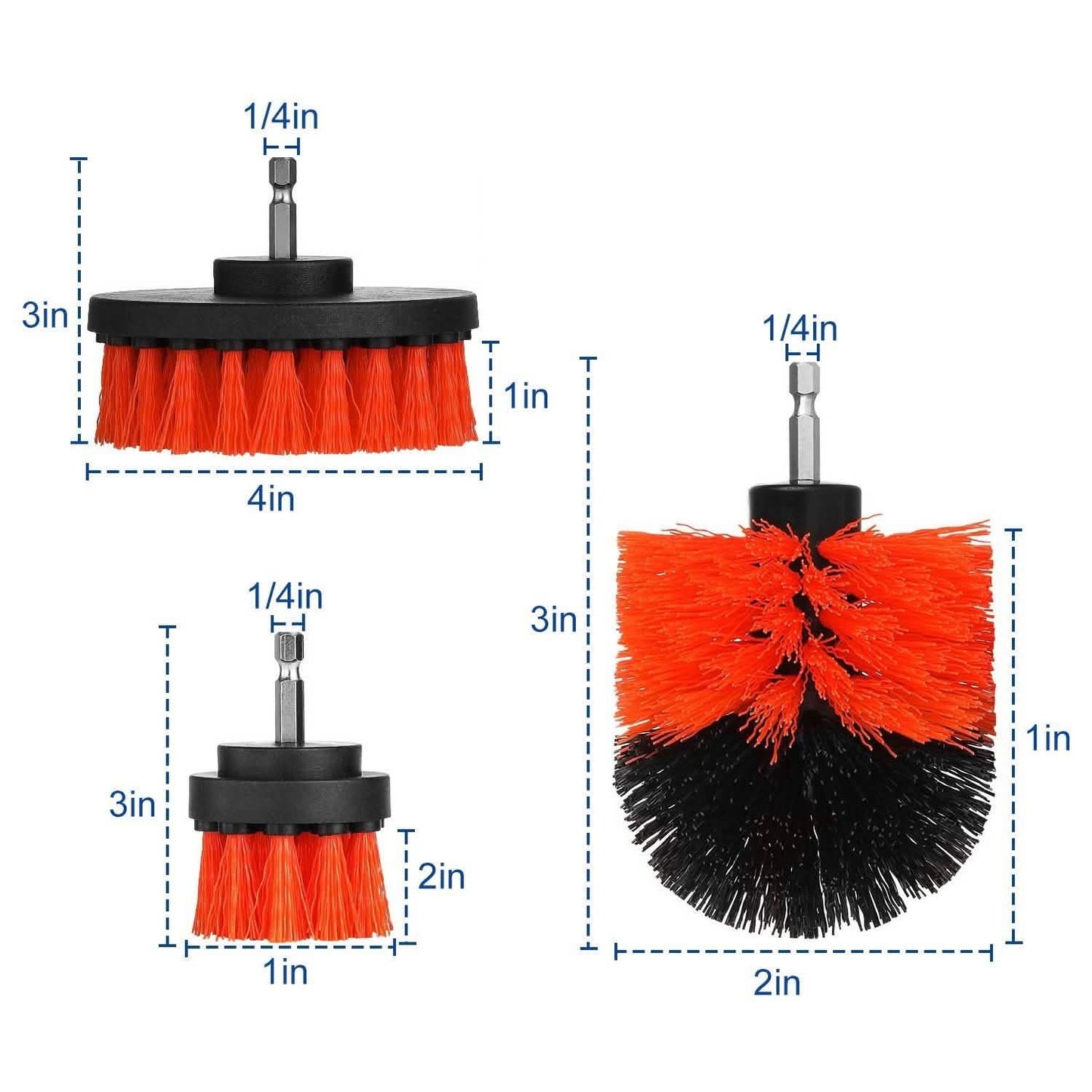 3-teiliges Set: Bohrbürsten-Power-Scrubber