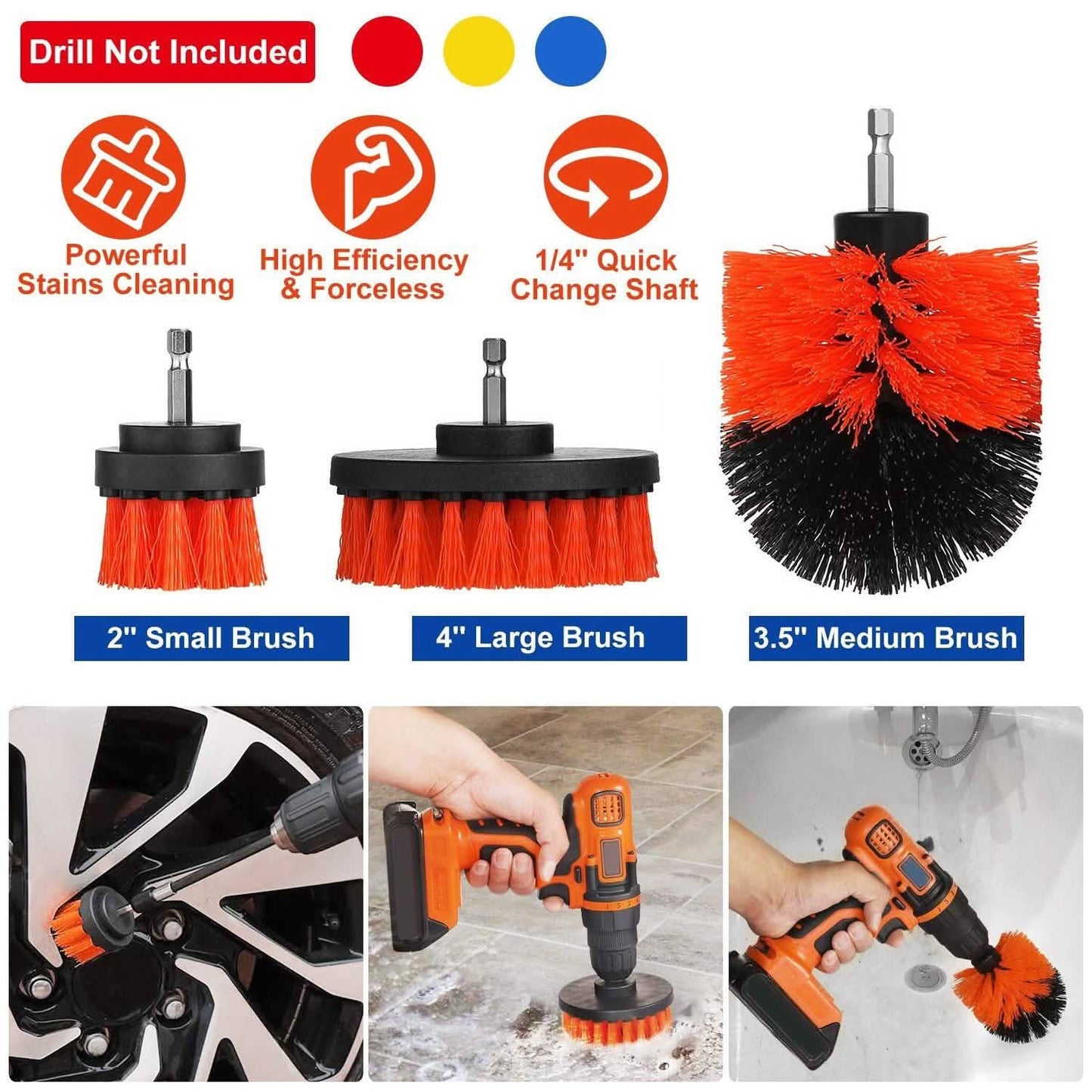 3-teiliges Set: Bohrbürsten-Power-Scrubber