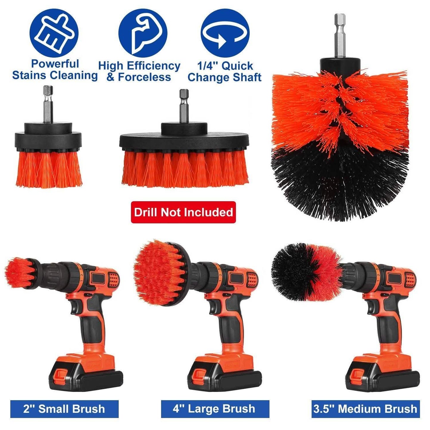 3-teiliges Set: Bohrbürsten-Power-Scrubber