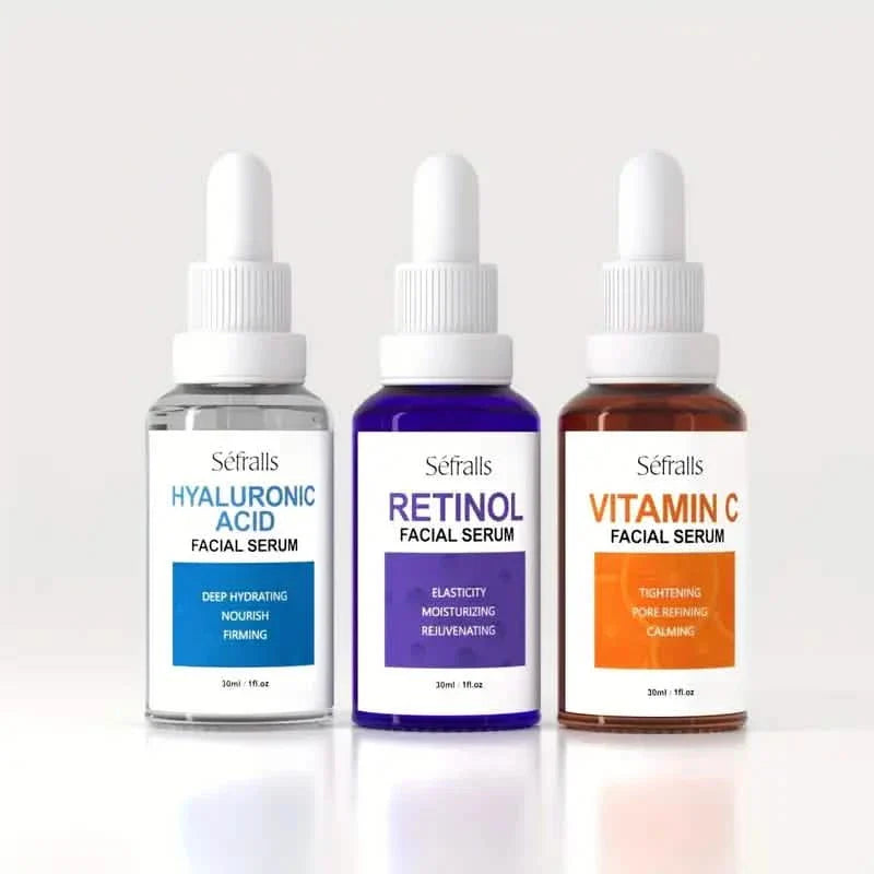 3er-Set: Séfralls Hyaluronsäure VC Retinol Essenz mit Vitamin-C und Hyaluronsäure Serum