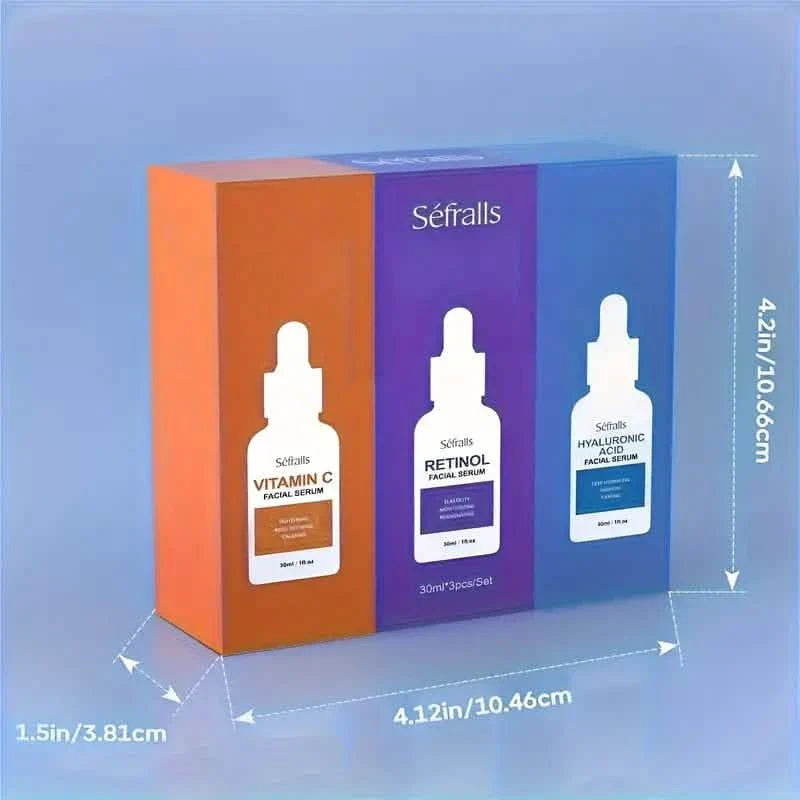 3er-Set: Séfralls Hyaluronsäure VC Retinol Essenz mit Vitamin-C und Hyaluronsäure Serum