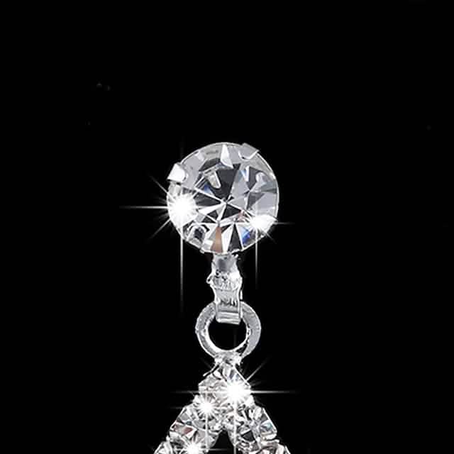 3-teilig: Damen Halskette Ohrringe Set mit Zirkonia-Diamanten