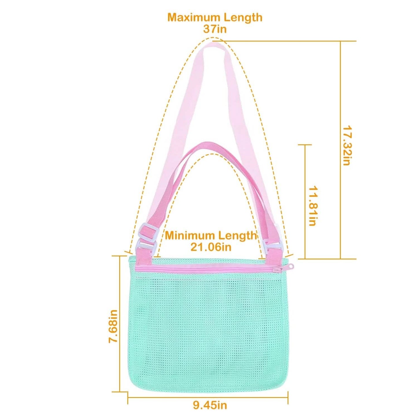 3er-Set: Strand-Netztaschen Muschel-Sandsack