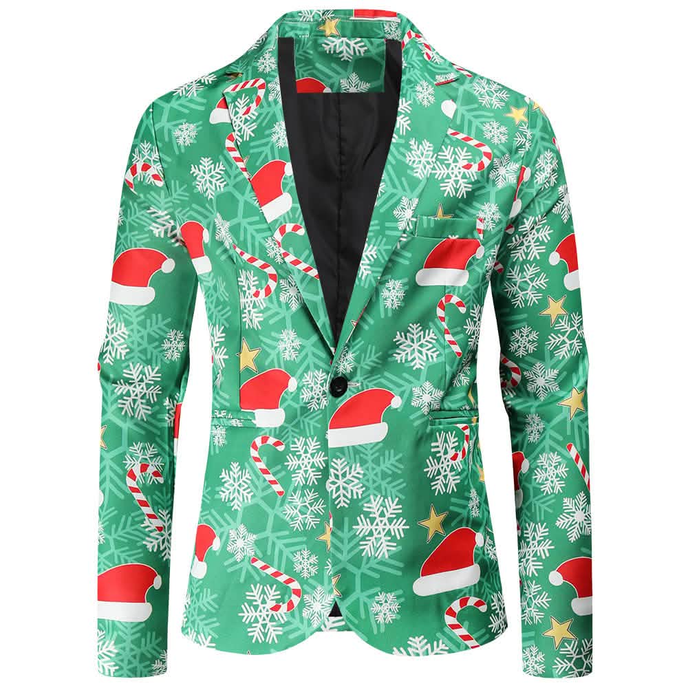 3-teiliges Set: Lustige, hässliche Weihnachts-Kostüme für Herren – Kompletter Weihnachtsanzug: Inklusive Sakko, Hose
