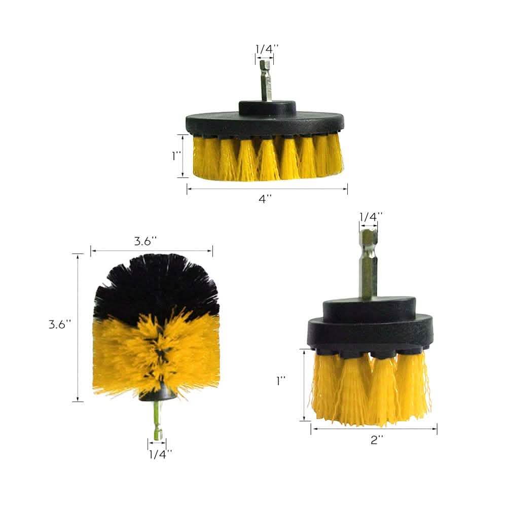 3-teiliges Set: Power-Scrubber-Bürsten-Set Bohrbürsten-Reinigungsbürste