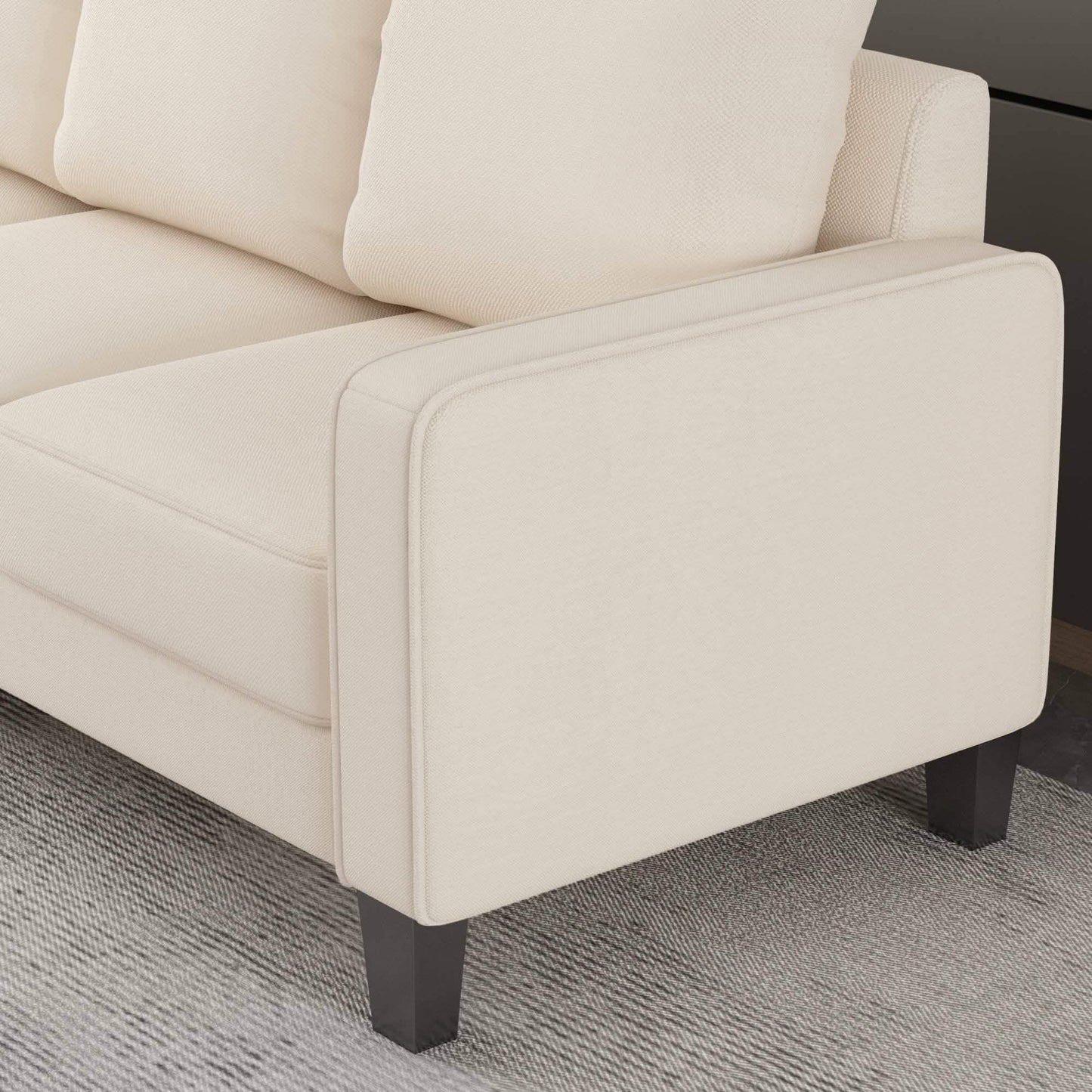 3-Sitzer-Sofa für Wohnzimmer – Modernes Stoffsofa mit Stauraum