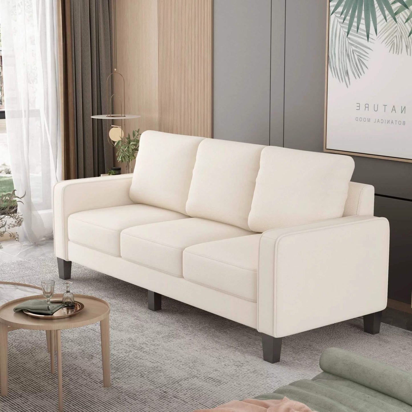 3-Sitzer-Sofa für Wohnzimmer – Modernes Stoffsofa mit Stauraum