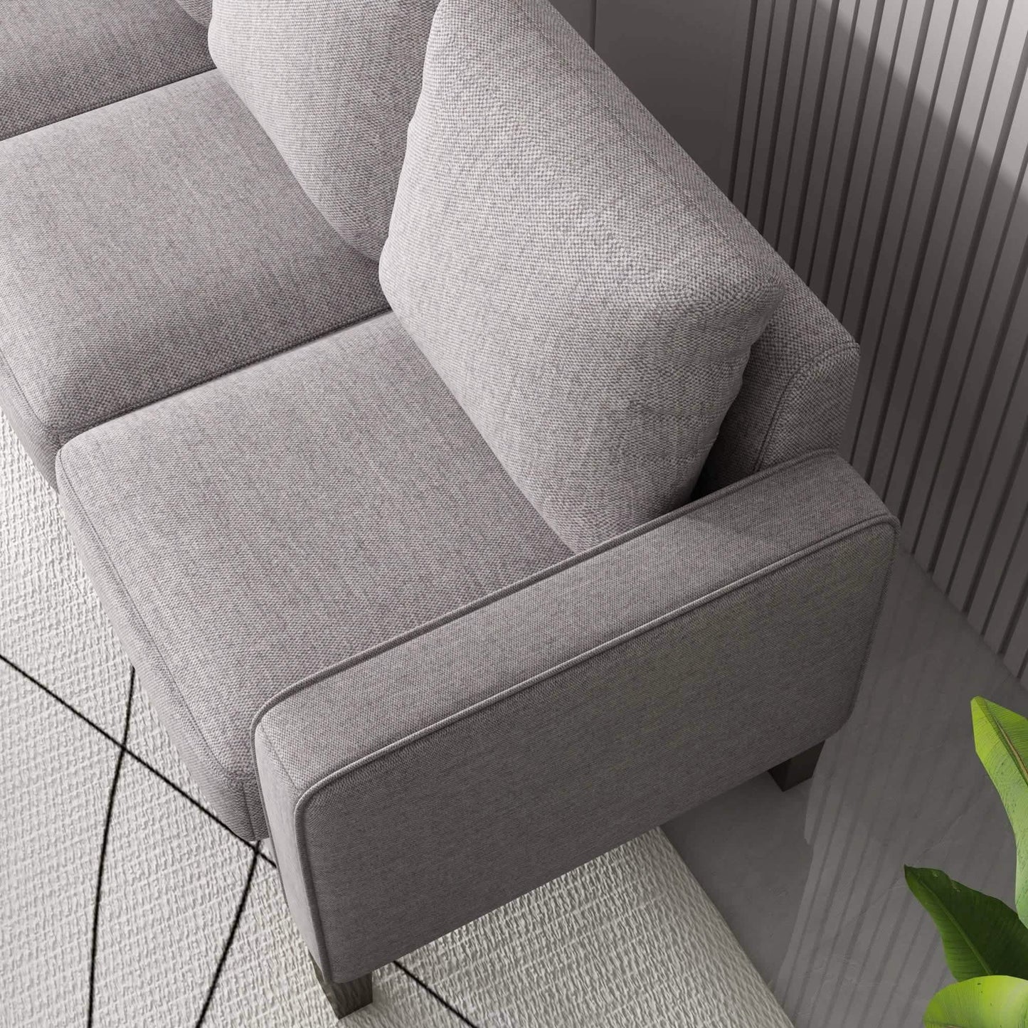 3-Sitzer-Sofa für Wohnzimmer – Modernes Stoffsofa mit Stauraum