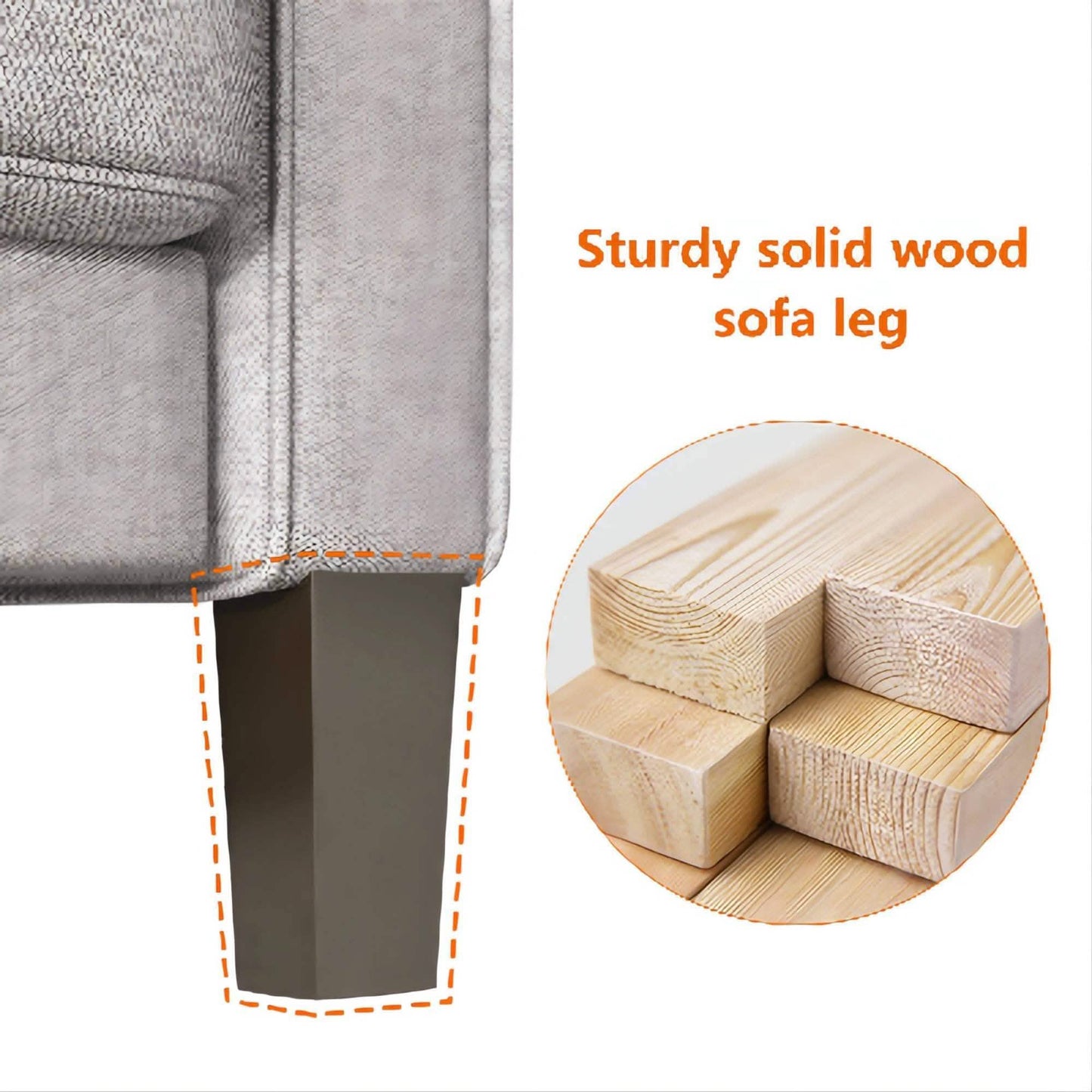 3-Sitzer-Sofa für Wohnzimmer – Modernes Stoffsofa mit Stauraum