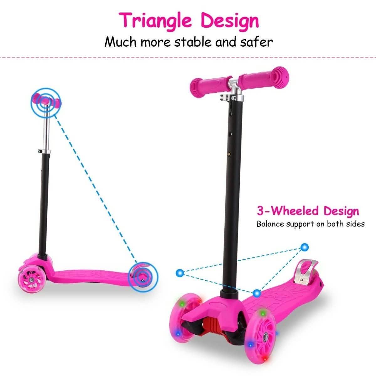 3-Rad LED-Kick-Scooter für Kinder – Flashing Scooter, höhenverstellbar